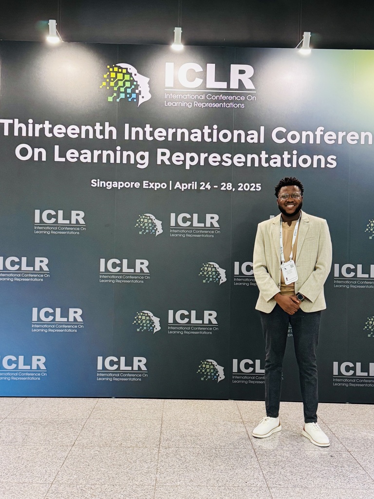 Taiwo at ICLR media wall